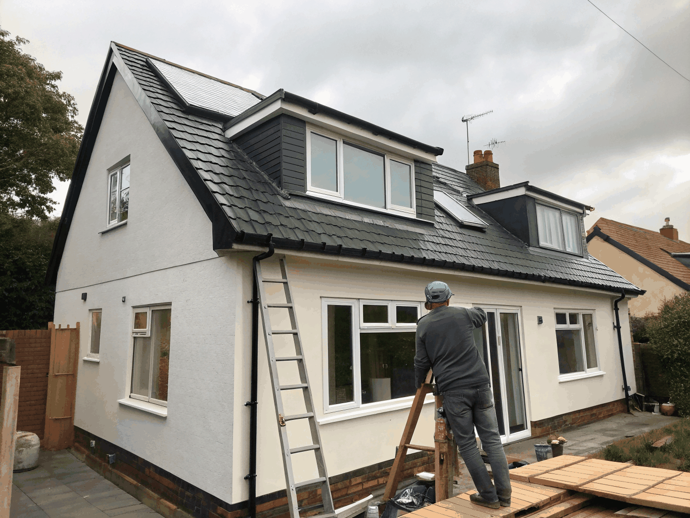 Battersea mansard roof addition and dormer window construction