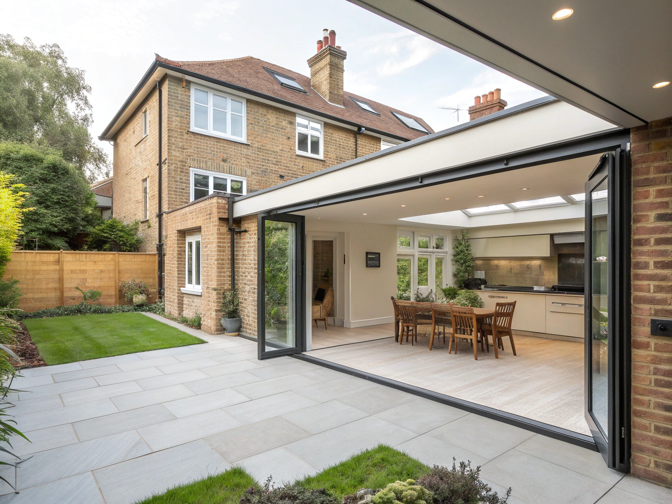 Modern rear extension with architectural glazing on a London residential property